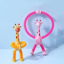 Brinquedo de ventosa infantil Tubo de compress o telesc pico pop up girafa Brinquedo ansiedade.jpg 2.webp