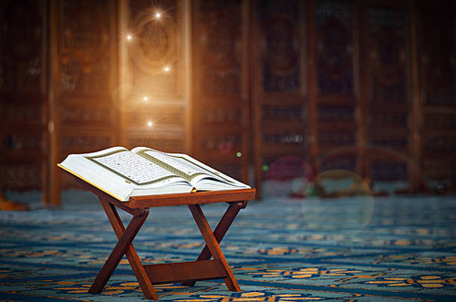 Quran - holy book of Muslims, in the Malaysian mosque.jpg