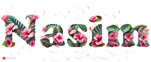 Firefly Nasim pink hawaiian hibiscus flowers and leaves realistic 64430.png