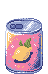 a pink can with a lemon logo