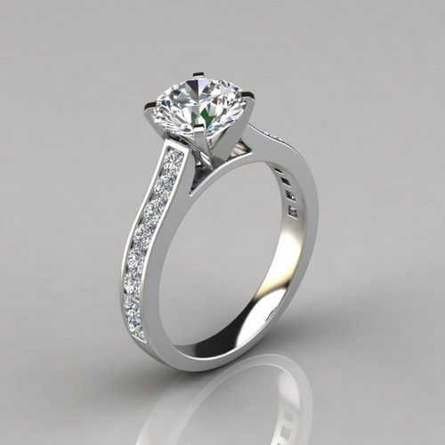 Cathedral Round Cut Channel Set Moissanite Engagement Ring 3.jpg