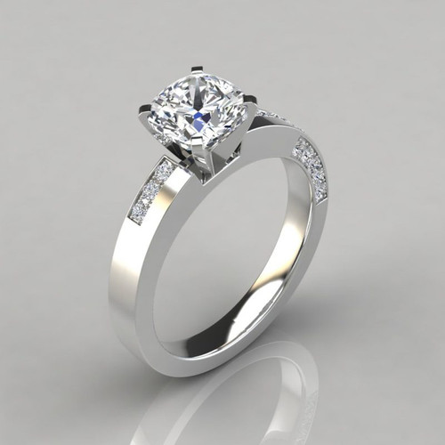 Asymmetric Pave Cushion Cut Gold Moissanite Engagement Ring 5.jpg