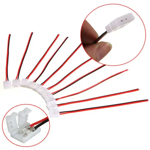 10Pcs lot PCB Cable 2 Pin LED Strip Connectors 3528 5050 8mm 10mm Width PCB Ribbon.webp