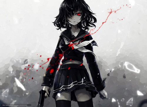 desktop wallpaper yandere girl yandere anime version anime anime art anime girl hair black.jpg