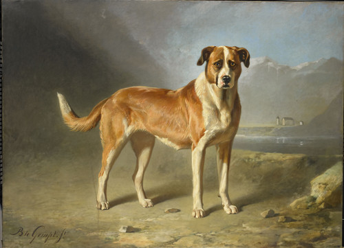 Gempt, Bernard te Сенбернар, 1879, 179 cm x 248 cm, Холст, масло