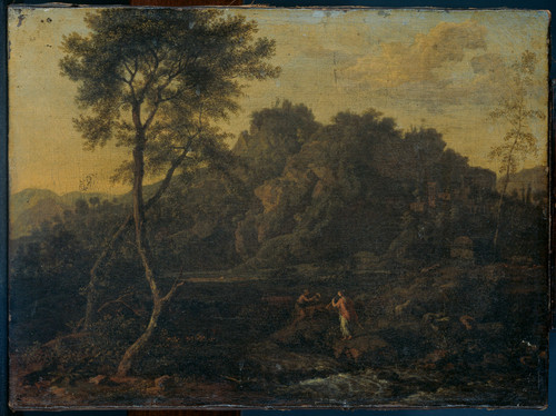Genoels, Abraham Пейзаж с Аполлоном и Каллиопой, 1723, 23 cm х 32 cm, Холст, масло
