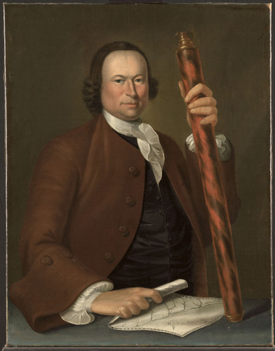Greenwood, John Портрет морского офицера с береговой картой и биноклем в руках, 1760, 81,5 cm x 63 c