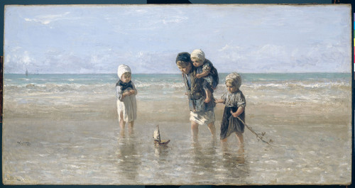 Israels, Jozef Дети у моря, 1872, 48,5 cm х 93,5 cm, Холст, масло