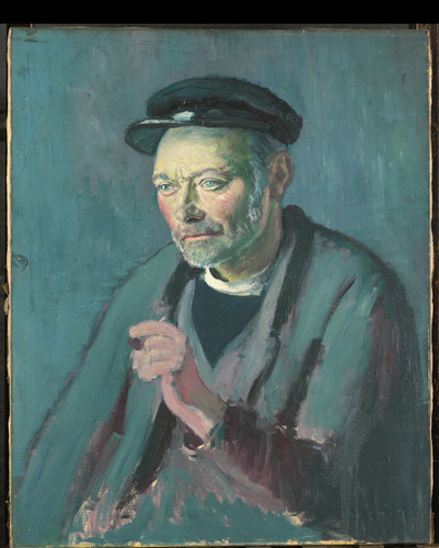 John, Augustus Edwin Мужчина с трубкой, 1924, 73 cm х 59,5 cm, Холст, масло