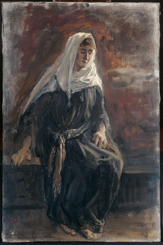 Israels, Jozef Сидящая молодая женщина, 1899, 61,5 cm x 41 cm, Холст, масло