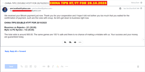 CHINA-TIPS.COM | DOUBLE HALFTIME/FULLTIME SURE FIXED MATCHES | 28.10.2023