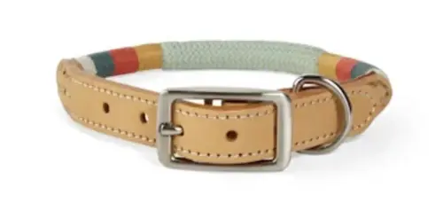 YOULY Green Leather Rope Durable Dog Collar L.webp