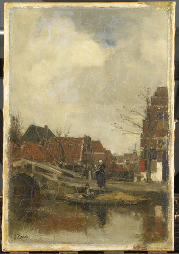 Maris, Jacob Старая часть города у воды, 1883, 46 cm х 32 cm, Холст, масло