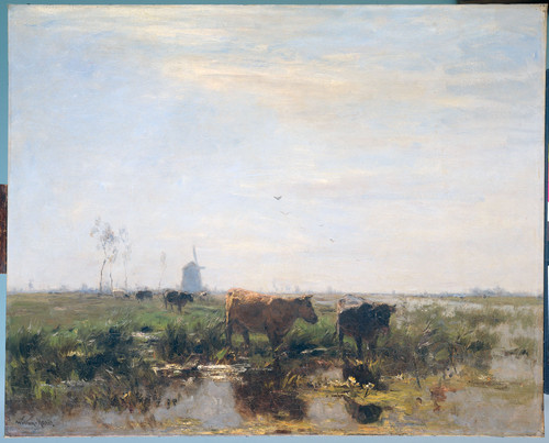 Maris, Willem Луг с коровами у воды, 1904, 87 cm x 108 cm, Холст, масло