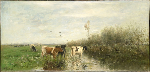 Maris, Willem Коровы на болоте, 1900, 48,5 cm х 100 cm, Холст, масло