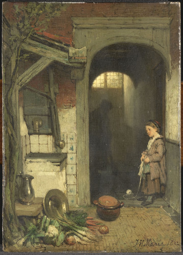Maris, Jacob Задний двор, 1862, 19,5 cm х 14 cm, Дерево, масло