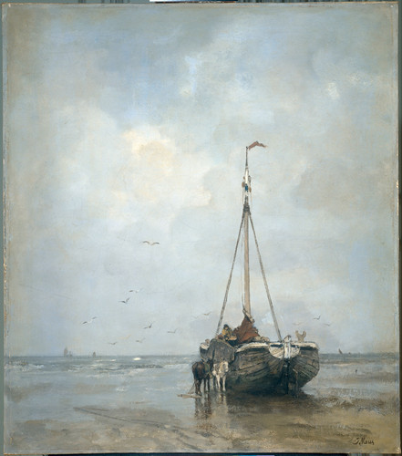 Maris, Jacob Корабль на пляже Схевенинген, 1899, 101,5 cm х 89,5 cm, Холст, масло
