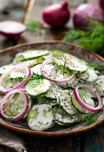 dterox A plate of creamy cucumber and onion salad with sliced f586c06e 818f 45a3 9688 62a55ca8cec3 1.png