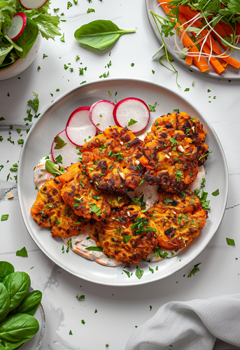 dterox Savory Spiced Carrot Fritters with Almond ranch on a w de7a0378 8492 4c94 a113 6d423d3fec6c 0.png