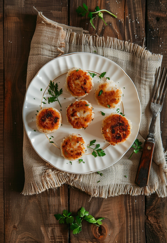 dterox A top down view of small fish cakes on an elegant whit 785b2fc7 d5d5 414d 9337 b2cf46412430 2.png