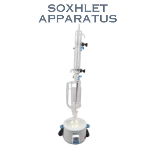 The Soxhlet Apparatus an indispensable tool for efficient extraction in the laboratory. Designed for precise and repetitive extraction of soluble components from solid samples, this apparatus offers unparalleled reliability and versatility. With its innovative design, the Soxhlet Apparatus ensures thorough extraction while minimizing solvent consumption, making it ideal for a wide range of applications in chemistry, pharmaceuticals, food analysis, and more.