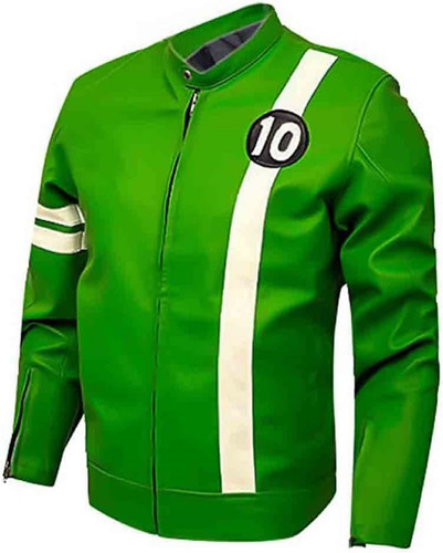 Zegior Men s Green Ben 10 Movie Leather Jacket, Sizes XXS 4XL 2.jpg