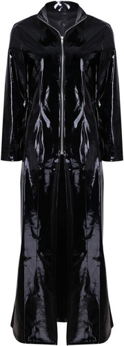 Women s Adult PVC Leather Shiny Metallic Turtleneck Trench Coat Long Jacket Cloak Clubwear 5.jpg