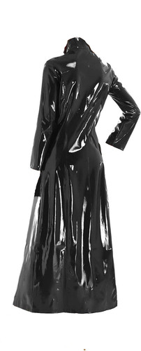Women s Adult PVC Leather Shiny Metallic Turtleneck Trench Coat Long Jacket Cloak Clubwear 4.jpg