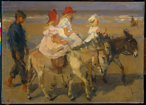 Israels, Isaac Едут на осликах вдоль пляжа, 1901, 51 cm х 70 cm, Холст, масло