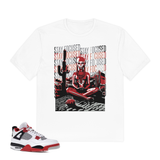 Jordan 4 Retro Fire Red[stay focused 5][ringspun tee white]