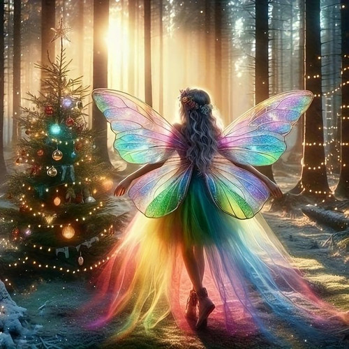 Fairy In Forest Diamond Art Painting, Full Round Diamond Art, Decorative Wall Art Hanging Painting H.jpg