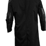 Men's Long Coat Real Leather Elbow Patch Billy Cotton Butcher Trench Coat Jacket Billy Jacket Butche