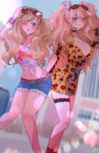  enoshima junko and takamaki anne danganronpa and 4 more drawn by kokomi aniesuakkaman sample 6bb5ae.jpg