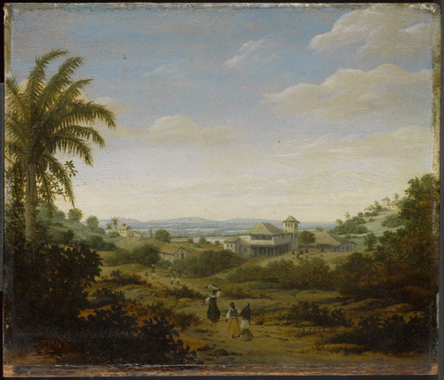 Post, Frans Jansz Пейзаж с рекой Senhor de Engenho в Бразилии, 1680, 22,5 cm х 28 cm, Дерево, масло