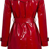 Womens Fashion Outdoor Wet Look Clothing Trench Coat Raincoat Black Pu Leather Wear PVC 2 (2)