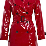 Womens Fashion Outdoor Wet Look Clothing Trench Coat Raincoat Black Pu Leather Wear PVC 0 (2)