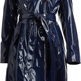 Womens Fashion Outdoor Wet Look Clothing Trench Coat Raincoat Black Pu Leather Wear PVC 0 (3)