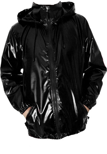 Mens Blue Pvc Leather Raincoat Jacket Shiny Stylish Cafe Racer Style Motorcycle Biker Leather Jacket.jpg