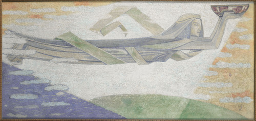 Roland Holst, Richard Часы, 1918, 44,7 cm х 94,7 cm, Eterniet, казеиновая краска