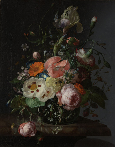 Ruysch, Rachel Натюрморт с цветами на мраморном столе, 1716, 48,5 cm x 39,5 cm, Холст, масло