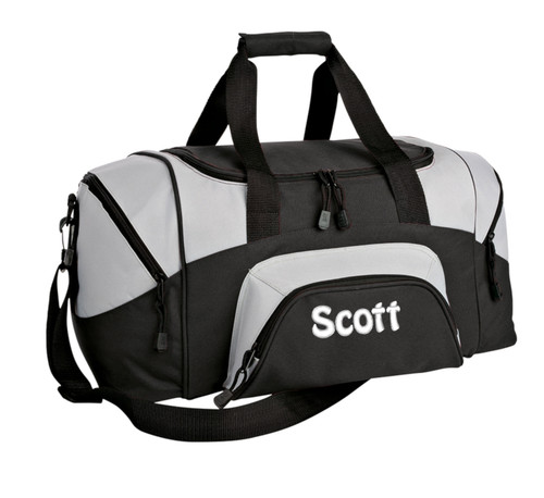 BG990S Duffel Bag Personalized Black Grey.jpg
