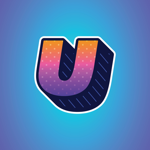 3d illustration of small letter u free vector.png