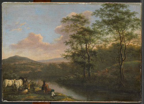 Heusch, Willem de Итальянский пейзаж с отдыхающим пастухом, 1692, 40 cm х 56 cm, Холст, масло