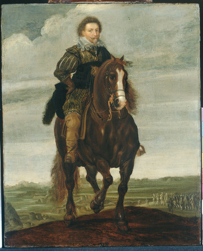 Hillegaert, Pauwels van Принц Фредерик Генри верхом на коне, 1635, 35,7 cm x 28,6 cm, Дерево, масло