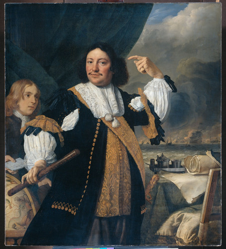 Helst, Bartholomeus van der Aert van Nes (1626 93).Лейтенант адмирал, 1668, 139 cm х 125 cm, Холст, 