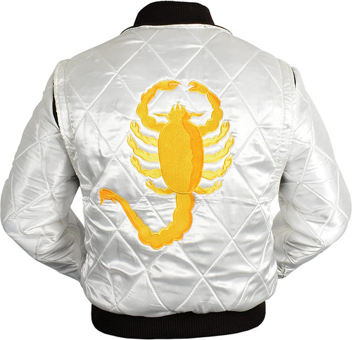 Mens Drive Embroidered Scorpion Ryan Gosling Bomber Satin Movie Jacket Black White 0.jpg