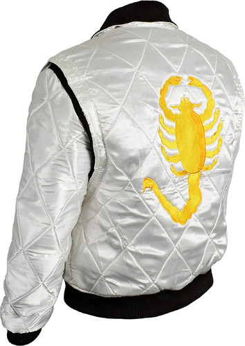 Mens Drive Embroidered Scorpion Ryan Gosling Bomber Satin Movie Jacket Black White 1.jpg