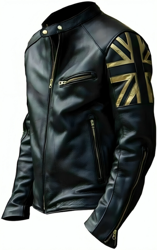 Marzz Store Men’s Brando British Flag Vintage Cafe Racer Union Jack UK Flag Motorcycle Biker Black L.png