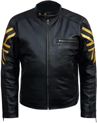 Marzz Store Men’s Brando British Flag Vintage Cafe Racer Union Jack UK Flag Motorcycle Biker Black L.jpg