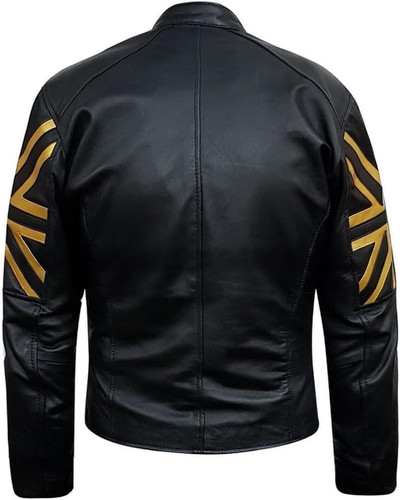 Marzz Store Men’s Brando British Flag Vintage Cafe Racer Union Jack UK Flag Motorcycle Biker Black L.jpg